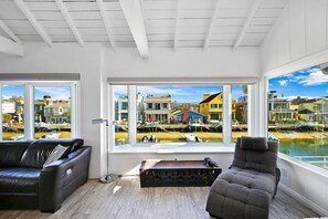 Big glass windows in the living area