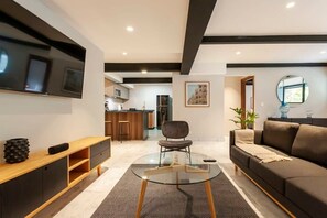 Living room with smart tv
