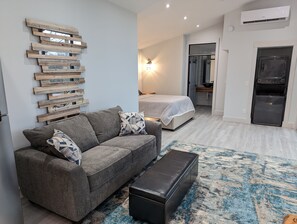 Queen size bed and full sofa bed