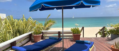 Private deck on the beach