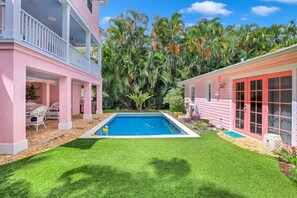 Beautiful pool between main house and cottage