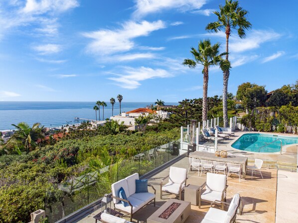 Enjoy panoramic views of the Pacific Ocean from the pool.