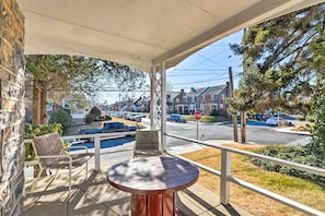 Townhome Exterior | Furnished Porch