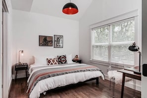 King bed with a brand new Tuft & Needle mattress