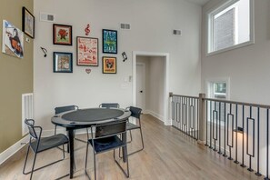 Vibey game room with card table