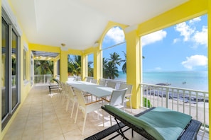 Oceanfront balcony.