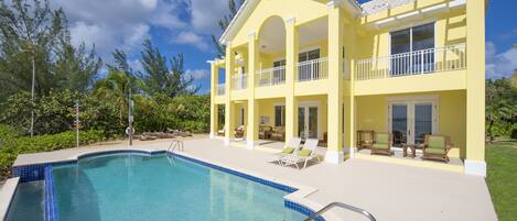 Welcome to Hidden Treasure! This oceanfront oasis spans 5-bedrooms with a private pool.