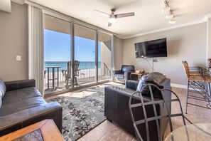 Gulf front living room.