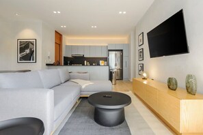 Lovely living room with smart tv
