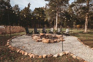 Cozy up around the large fire pit