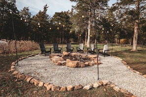 Cozy up around the large fire pit
