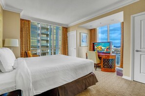 A dreamy bedroom with stunning city views!  