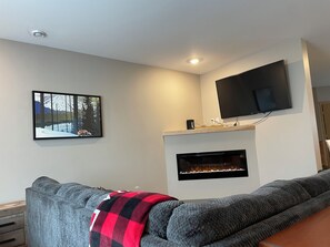 Living room with fireplace
