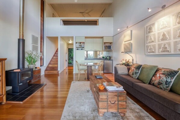 Living room and kitchenette