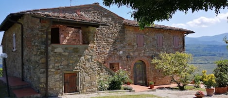 House facade and first floor entrance