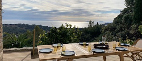 Terrasse côté séjour et cuisine 