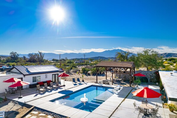 There is plenty of space for a big group to enjoy the new sparkling pool