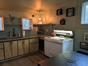 Our modern kitchen with a vintage flair
