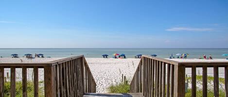 Walk Directly Off Your Back Patio Into The Sand