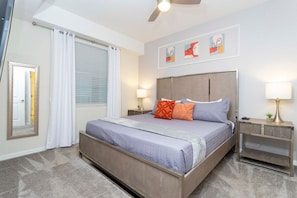 Master bedroom with a king size bed