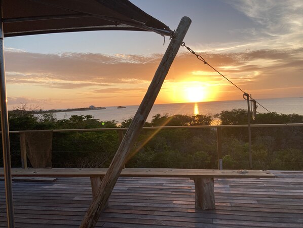 Have a bath, in a tent, at sunset. Breathtaking.