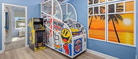 Loft Arcade w/ Basketball and More