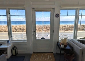 Looking out toward the beach