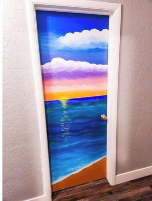 Sunset seas themed room. 