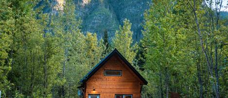 Front of Luna Lodge with Mount MacPherson shoulder in the background