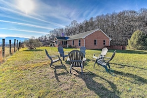 Fire Pit | Mountain Views | Spacious Yard