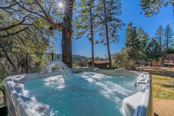 Gorgeous view from the private hot tub.