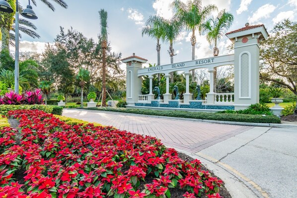 Beautiful resort entrance.