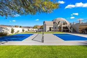 Whether you are a pickleball die-hard or just want to give it a try, you'll enjoy this new pickleball court. We provide the paddles & balls, as well equipment for table tennis, cornhole and pool floaties.