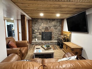 Wood stove in the living room