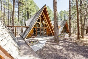 Front entry way into the original A-Frame waling from the garage area.