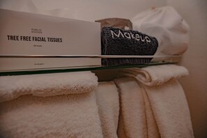 Bathroom essentials & blow dryer.