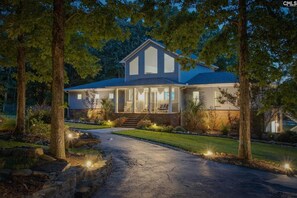 Landscaped lights add a nice glow around dusk at The Retreat.