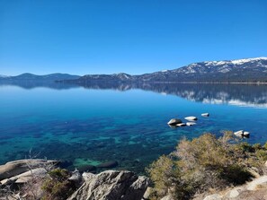 Stunning Lake Tahoe on a spring day.  Bike, walk, or jog along the lake!