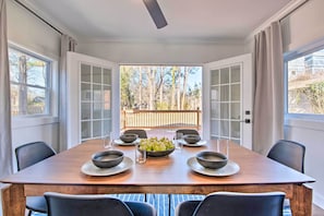 Interior | Bedroom/Full Bathroom on 1st Floor | Central Heating & A/C