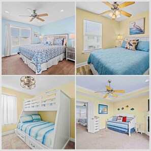 3 Bedrooms plus a game room/loft area that has a daybed plus twin pullout sofa.