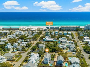 Just a short walk to the beach