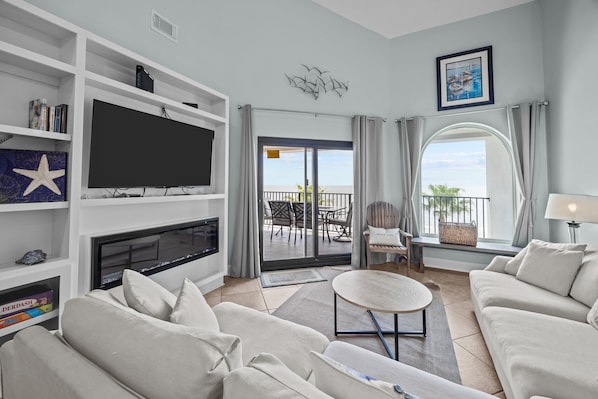 Living room with ocean views