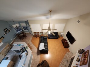 View from top of stairs