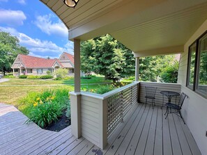 Cozy front porch for morning coffee