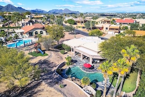 The area is surrounded by gorgeous Sonoran mountain views.
