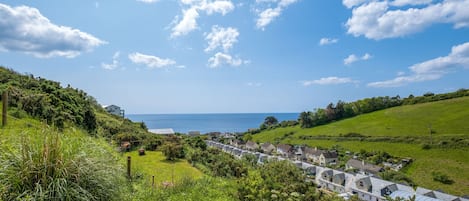 Stunning sea and countryside views from the top lawn.