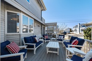View of deck and eating area