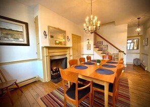 Main Dining Area - Classic Gas Fireplace Perfect for Entertaining