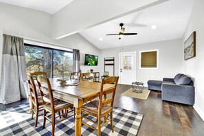 The open concept layout is perfect for socializing with friends and family