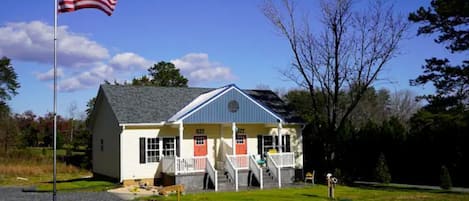 Your space is Unit B on the left. Note the covered front porch. 